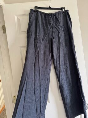 Zara Women's Charcoal Straight-Leg Drawstring Pants